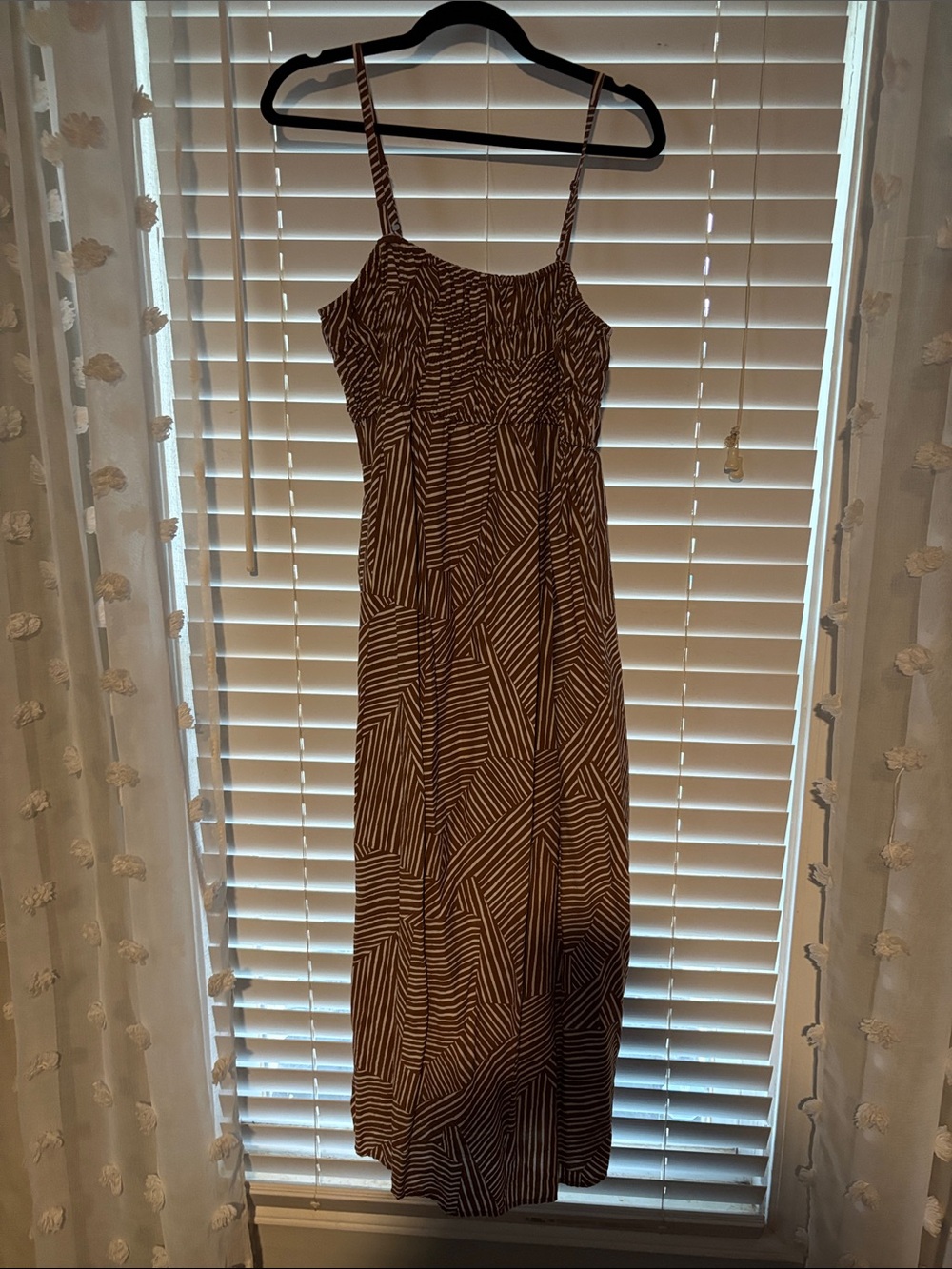 a new day Brown and White Striped Maxi Dress with Spaghetti Straps